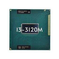 Core i3-3120M -suoritin - kanta: PGA 988B, 2 ydintä, 4 säiettä, 2,5 GHz, 3 Mt, L3-välimuisti, 35 W.