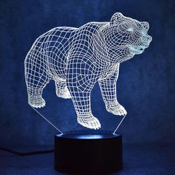 Polar Bear 3D illuusio LED yövalo pöytävalaisin