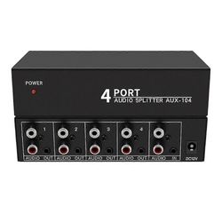 Audio Splitter 1 In 4 Out Rca L / R Aux Stereo Audio Splitter 1x4 Audio Distributor PC: lle DVD Speake