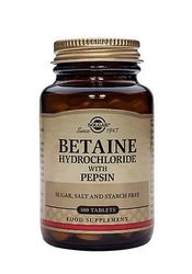 Solgar Betaiini hydrokloridi pepsiiniä tabletit, 100