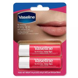 Vaseline Vaselin rosig läppterapi pinne, 0.16 oz x 2 ea