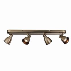 Endon Collection Lighting Westbury LED 4 Light Spotlight antikke messing plade, GU10