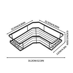unbrand Baderom oppbevaringsstativ uten stansing bad hjørne oppbevaringsstativ vegghengende multifunksjonell vegg hjørne lagringsstativ M