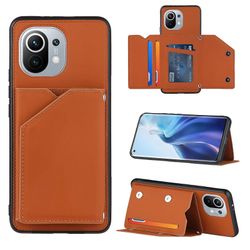 Gangxun Sag For Xiaomi Mi 11 Vintage Cuir Cover Læderetui Kofanger - Marron