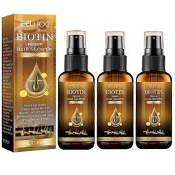 1-3X Biotin Hair Fast Growth Serum Spray Anti Hair Loss Prevent Eteeriset öljyt Kuivumista estävä Kaljuuntumisen hoito Hiustenhoito 30ml 3 kpl