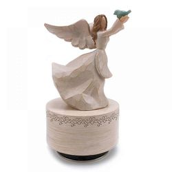 Soittorasia, suojelusenkelihahmo, veistetyt käsinmaalatut musiikkihahmolahjat, joulu kiitospäivä syntymäpäivä vuosipäivä musiikillinen lahja kotito...