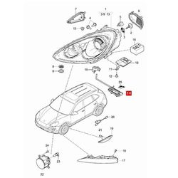 Ajovalojen kiinnityskotelon pohjakiinnike Porsche Cayennelle 2011-2018
