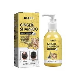 100 ml:n inkivääriuutetta sisältävä hiustenlähtöä ehkäisevä shampoo, joka pehmentää ja hoitaa hiuksia.