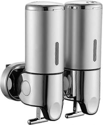 Saippua-annostelija Seinäasennus Manuaali Kaksinkertainen voideannostelija desinfiointiaine Annostelijan annostelija Seinä Ruostumaton St