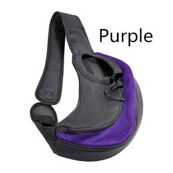 Udendørs Rejse Mesh Oxford Pet Hund skuldertaske, lilla farve, s størrelse