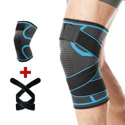 1Pcs sport kneepad mænd tryk elastisk bandage knæ puder støtte fitness gear basketball volleyball tandbøjle beskytter 02 L