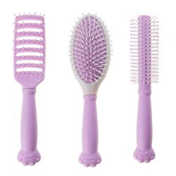 3 stykker Børste Sæt, Air Cushion Massage Comb for krøllet hår Anti-Statisk (Lilla)