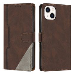 Foxdock Kompatibel med Iphone 14 Plus Wallet Case Pu läderkortfodral med praktisk stativfunktion Brown