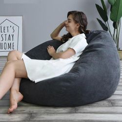 Upouusi erittäin suuri papupussituolit sohvasohvan päällinen Sisätilojen laiska lepotuoli aikuisille Lapset Hotsale! musta A