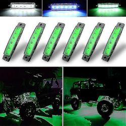 Pod led-valot, vedenpitävät neonvalot, ledi hehkuvalojen alla, auton sisustusvalot, vihreä, 12v, 6kpl