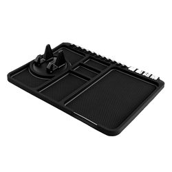 Bil instrumentbræt Anti-slip mat Auto telefonpude pvc til mobiltelefon beslag navigation opbevaring pude bil interiør tilbehør Sort