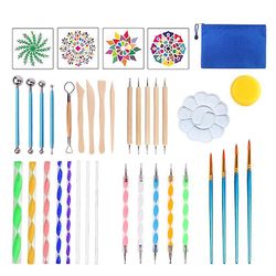 38 Pcs mandala dotting værktøj skabelon diy rock tegning kunst forsyninger