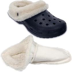 Valkoiset turkispohjalliset Crocs-puukenkien vaihtoon Size 39-40