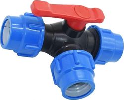 Palloventtiili, 20/25/32/40/50/63mm Pe-putki Quick Connect PVC Kolmisuuntainen palloventtiili Pikakytkin T-liitos Zekai 25MM