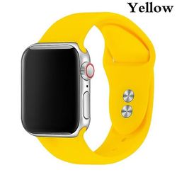 Ny 45/41/38/40/42/44mm Silikone Sports Udskiftning Strap Band For Iwatch Series7 6 Se 5 4 3 2 1 For Kvinder Piger Drenge Mænd gul 42mm