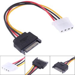 SATA TIL IDE strømkabel 15-benet SATA-han til Molex IDE 4-benet hunkabeladapter HFMQV One Size