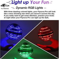 Weijianuo 3-pack Pro Hover Ball Flying Ball Led Spinner Ball Flying Orb Toy -q4 Rose Red X3