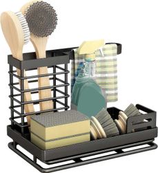 Säilytysteline, jossa irrotettava tippatarjotin, pyykkiteline, keittiövälineet, astiapyyhe, pyyhe, ripustettavat vaatteet, sieniharja, pyyhe, asfal...