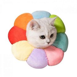 Auringonkukkakoira Kissa Nuolemisen estävä kaulus Sateenkaari lemmikkieläinten kaulatyyny Rainbow S