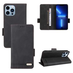 Gangxun Etui til iphone 13 Pro Max læderetui folio flip med kreditkort slots Etui Coque Sort