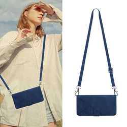 Etui til Oppo A55 5g / A53s 5g Crossbody tegnebog, justerbar aftagelig snor halsrem med kickstand læder kortholder beskyttelsesdæksel blå A