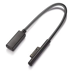 Surface til USB-c ladekabel for Surface Pro7 Go2 Pro6 5/4/3 bærbar PC1/2/3 &amp Surface Book Svart