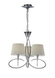 Inspired Lighting Mara Loft Vedhæng 3 Lys E14, poleret Krom med elfenben hvide nuancer