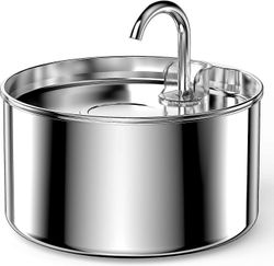 Morakot Kissan suihkulähde, 304 ruostumattomasta teräksestä valmistettu lemmikkieläinten suihkulähde, 24 tuntia Pidä vesi puhtaana, 74oz kapasiteet...