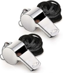 Pilli, ruostumattomasta teräksestä valmistettu erittäin kovaääninen urheilupilli kaulanauhalla