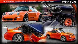 MY64 1:64 Gunther Werks GW 911 400R kaikki hiilikuitu JPS hartsiauto Oranssi metallinen