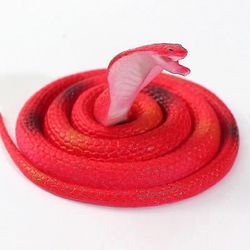 70cm realistinen jättiläinen kobra kumi väärennetty käärmelelut rekvisiitta ja käytännön vitsejä UUTTA Punainen