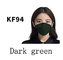 Lauwodun Pileformet Kf95 Voksen ansigtsmaske Voksen Fisk-formet Åndbar Kn94 Tre-dimensionelle Mask-100pcs mørk grøn