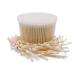 Linkrunning 1000pcs Bambus vatpinde, biologisk nedbrydelige træ bomuld knopper hvid 3in
