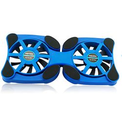 Laptop Fan Laptop Cooler Notebook Fan Cooler Kølepude Dobbelt USB Fans For 14inch Laptop Kølepude Tilbehør Blå