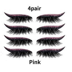 Witdreamer Øjenvipper klistermærker Genanvendelig Glitter Eyeliner Stage Eye Makeup Klistermærker Pink