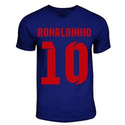 Gildan Ronaldinho Barcelona helten T-shirt (marinen) LB (9-11 Years)
