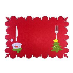 Tianzun Christmas Table Placemat Servise Mat Pad For Holiday Decor 46x31cm X