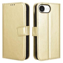 iPhone 16e -kotelolle Crazy Horse Texture PU -nahkainen puhelimen lompakkokuori - kulta Monivärinen Gold