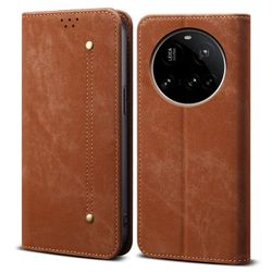 Xiaomi 15 Ultra -koteloon, farkkukankaasta valmistettu naarmuuntumaton nahkainen puhelimen suojakuori - kahvi Monivärinen Coffee