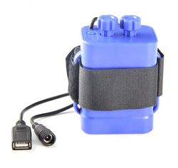 Coosilo 6-slot lithiumbatterioplader, 18650 vandtæt batteriboks, Usb 5v outputbatteripakke blå
