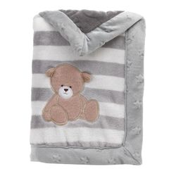 Flannel Newborn tæppe med sherpa ryg til baby pige eller dreng, blød varm hyggelig lille barn, spædbarn eller tæppe til krybbe, klapvogn
