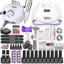 Pafstory Nail Art Set 120/80/54w Uv Led Lamp Gel Nail Polish Set Electric Nail Drill Nail Art Set