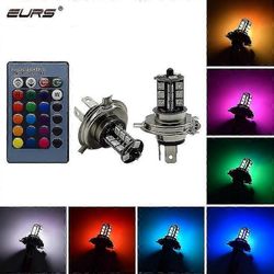 Eurs H4 H11 H7 Rgb Led Auto moottoripyörä ajovalot 5050 Led 27 Smd sumuvalo H1 H3 21SMD Lyijylamppu kaukosäätimellä auton muotoilu