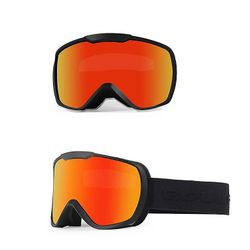 Yunshu Skibriller Anti-dug UV-beskyttelse Vintersport Snowboardbriller sort