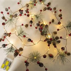 Barsinfi Christmas Pearl Cone Pine Cone 2 meter 20 Lights Batteri Model (uden batteri)